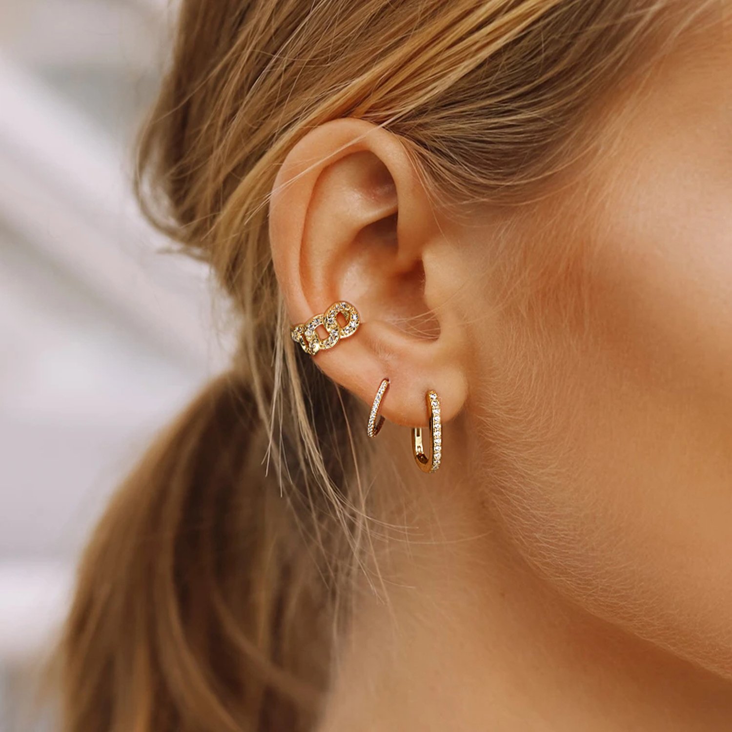 Cuff Earrings Gold - Image 2