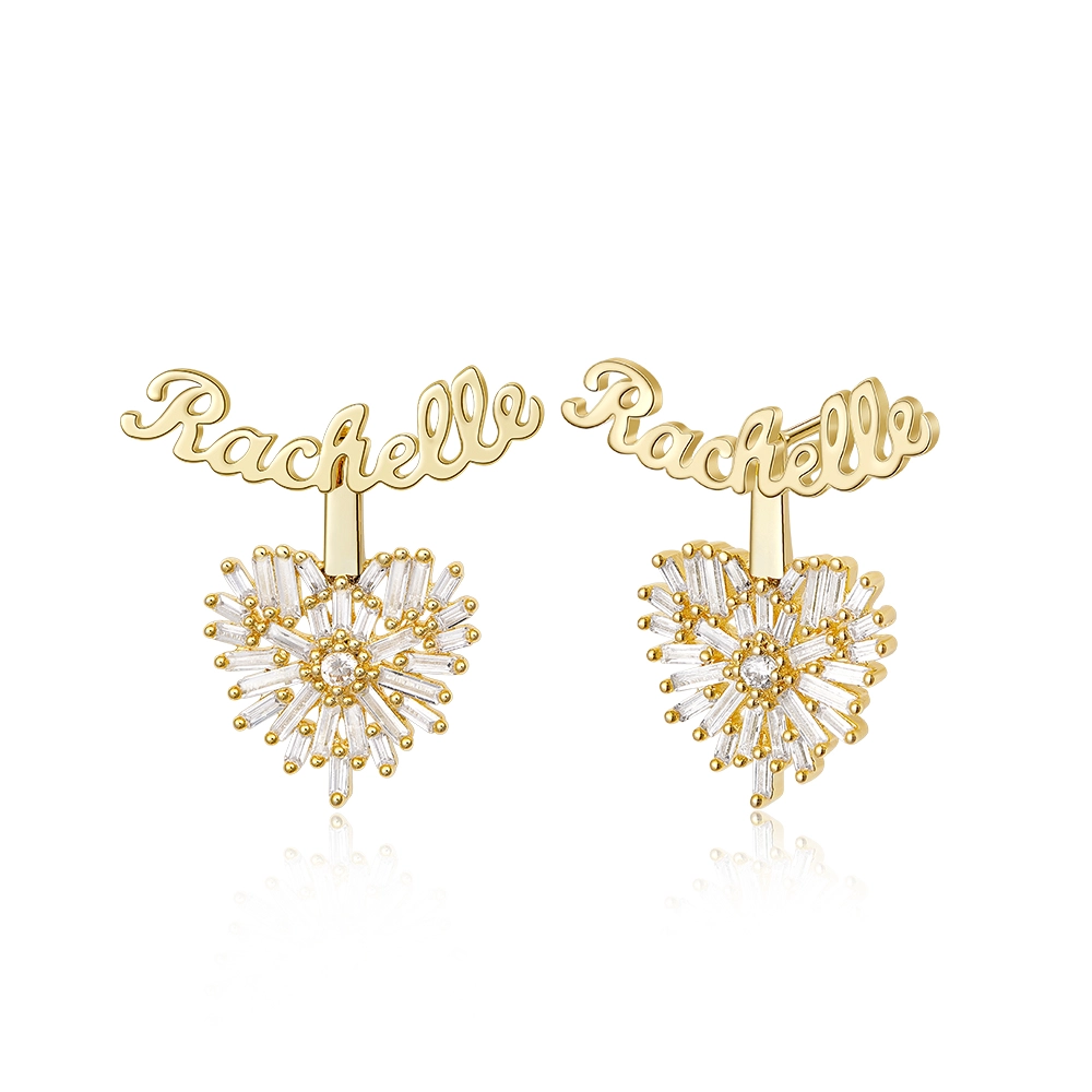 Custom Heart Name Earrings