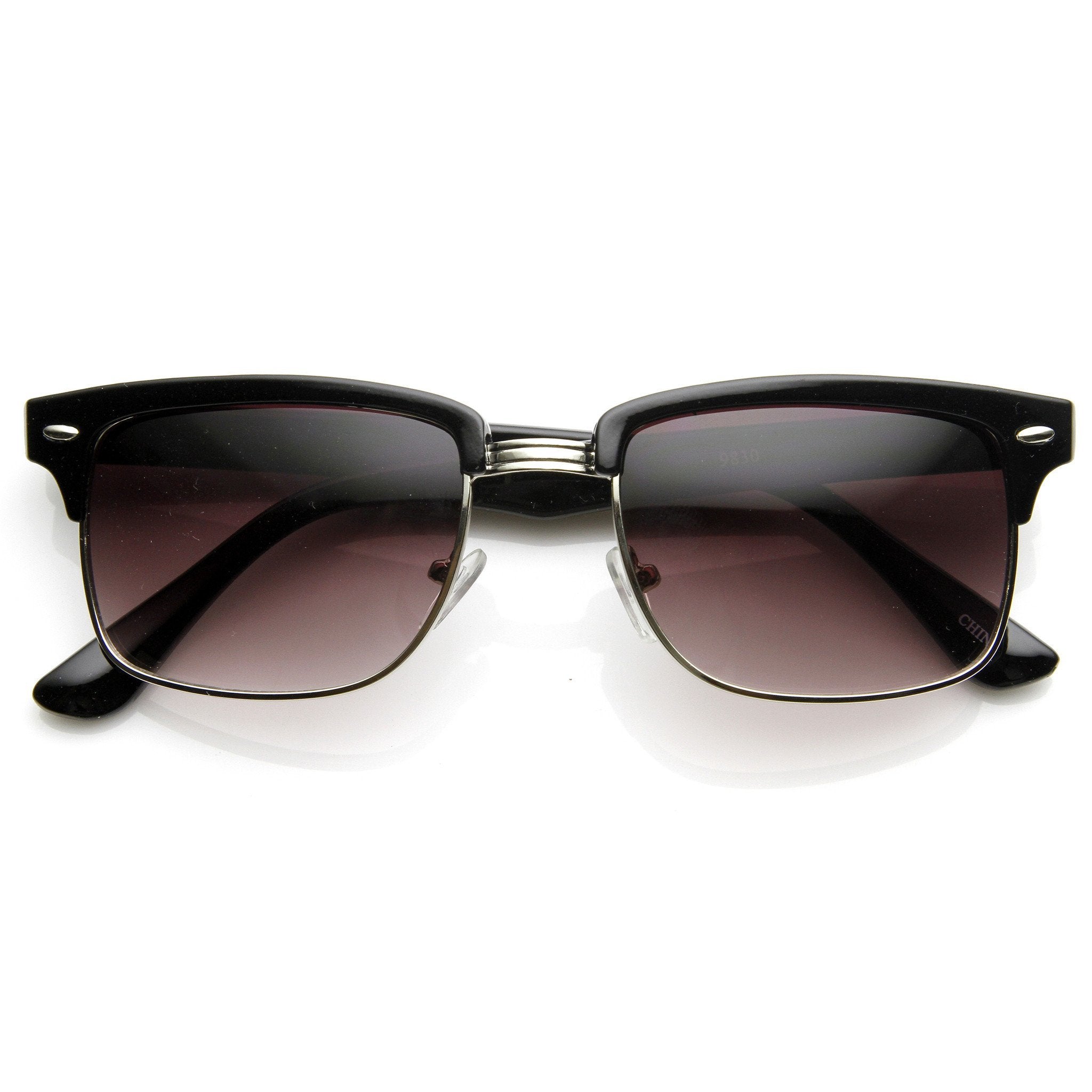 Square Half Frame Horned Rim Sunglasses - Image 4