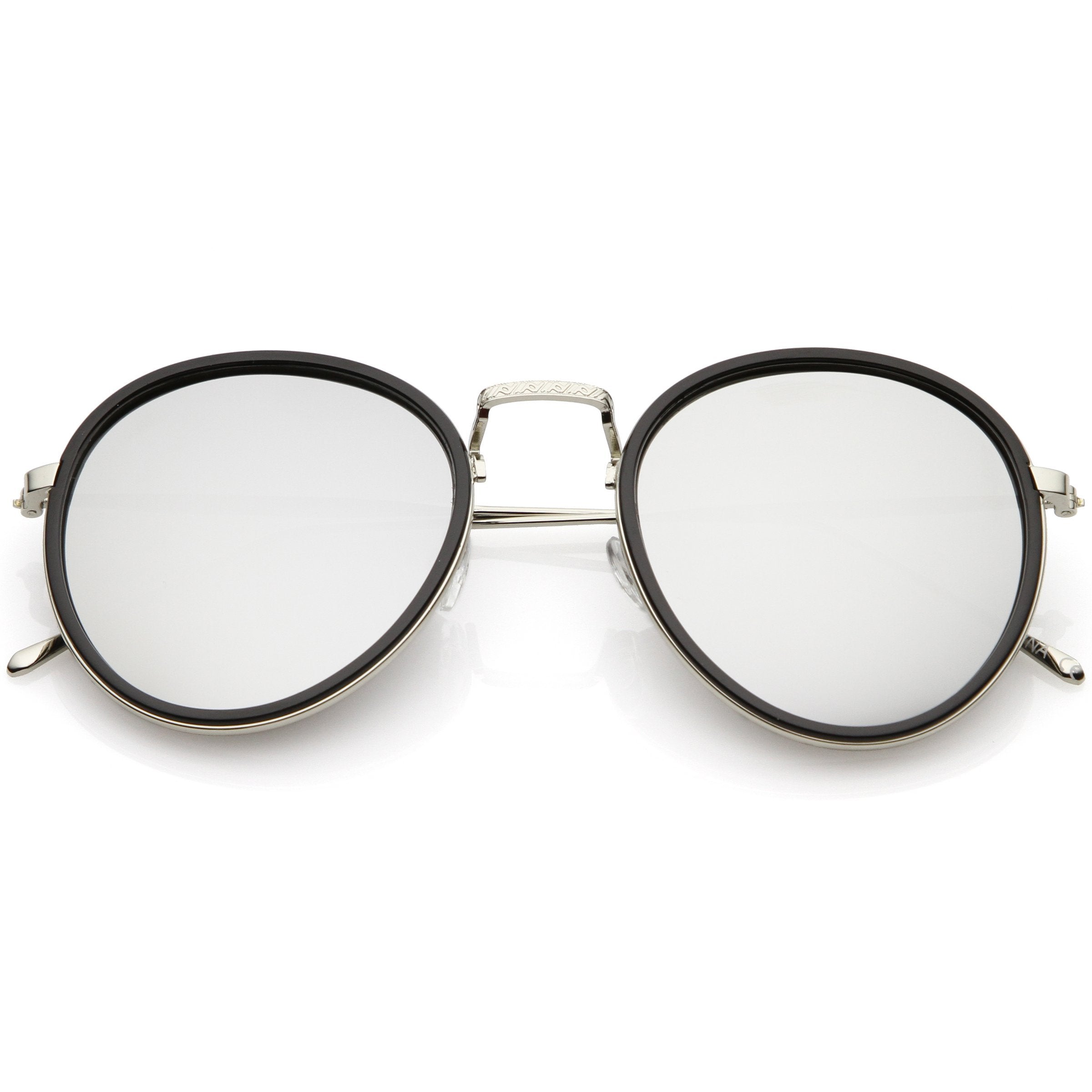 Modern Mirrored Flat Lens Aviator Sunglasses - Image 5