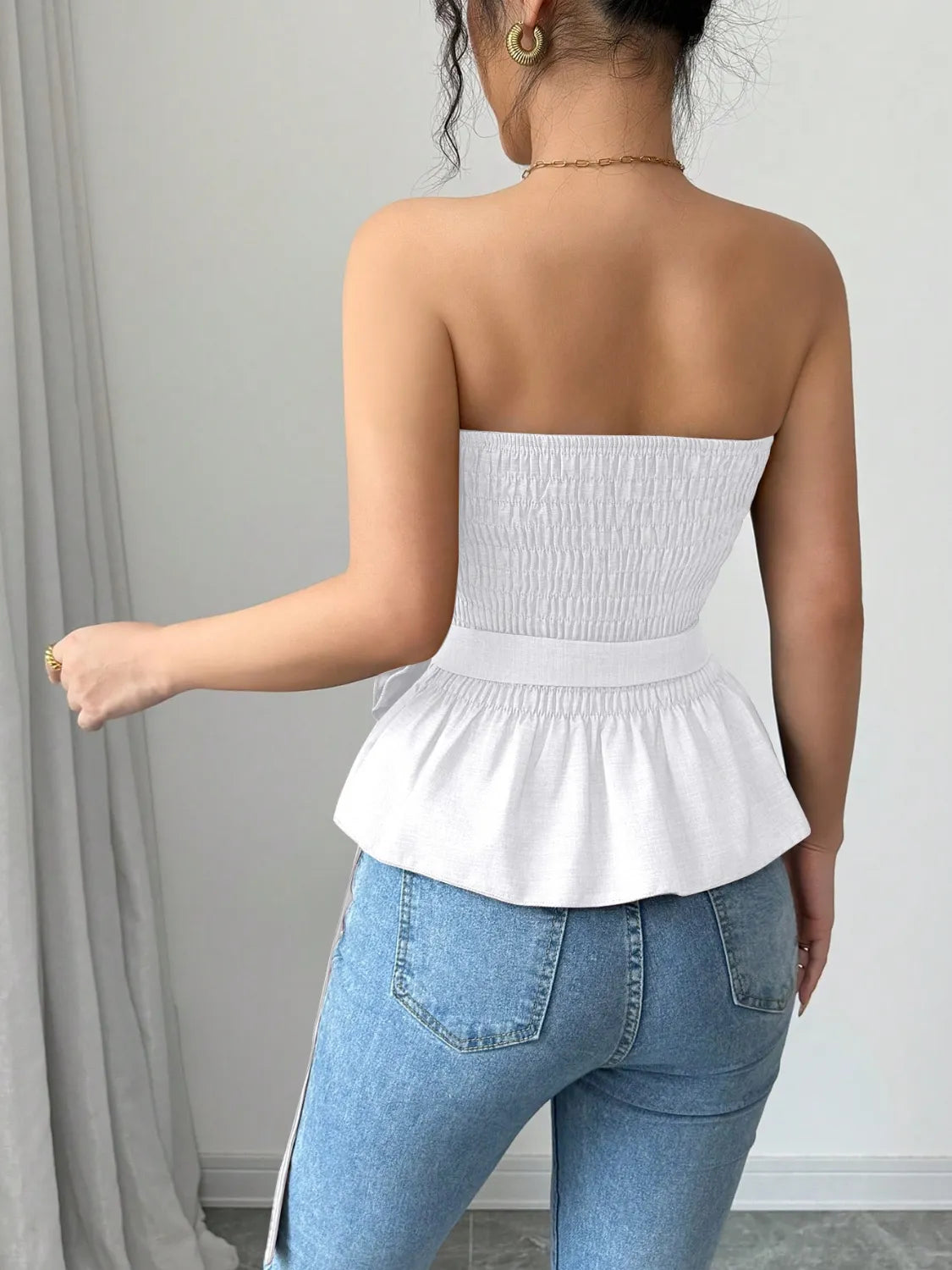 Flower Smocked Tube Top - Image 13