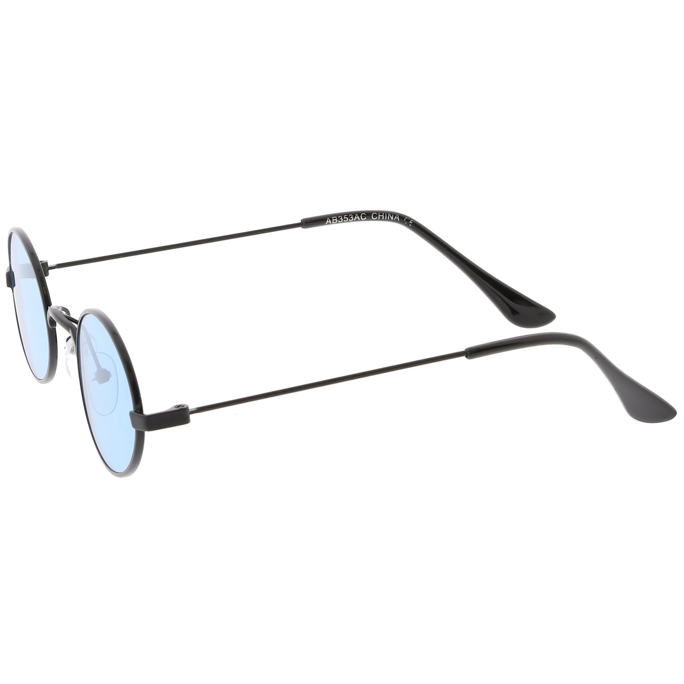Small Oval Color Tone Metal Sunglasses - Image 2