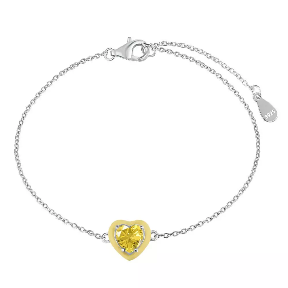 Enamel Macaron Round Heart Bracelet - Image 3