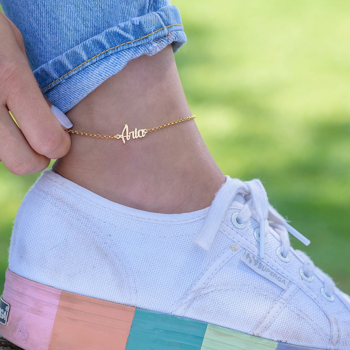 Simple Carrie Name Bracelet / Anklet - Image 3