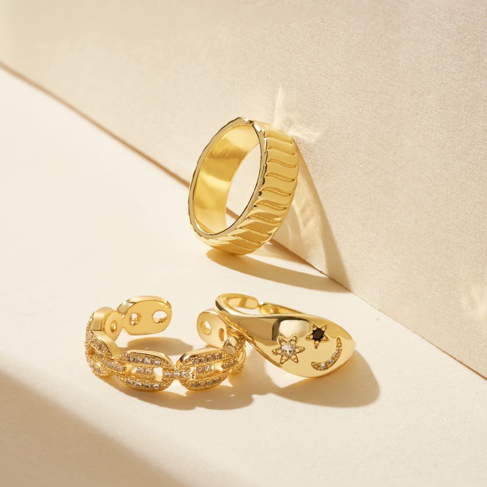 Trendy Adjustable Open Knuckle Rings For Women 3Pcs - Image 3