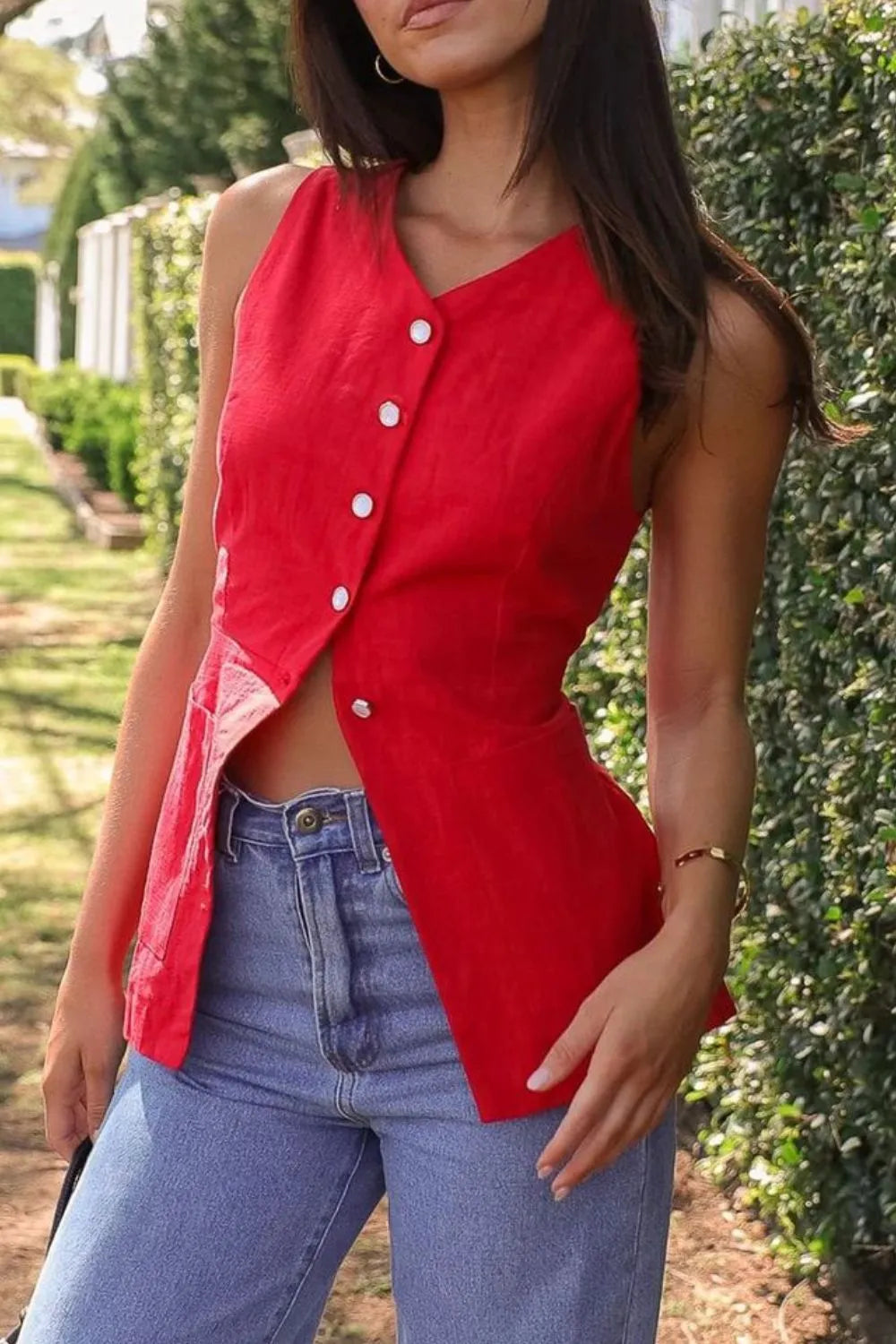 Button Down V-Neck Vest - Image 22