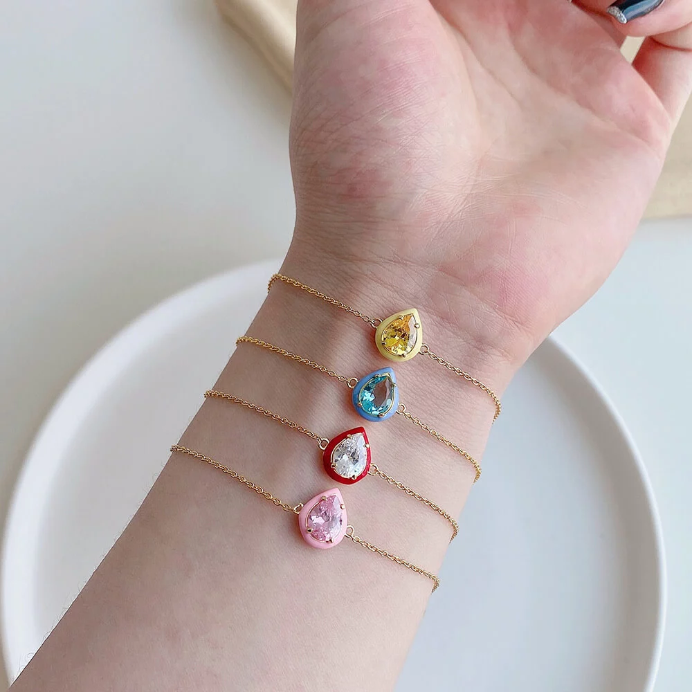 Enamel Macaron Round Water Drop Bracelet - Image 8