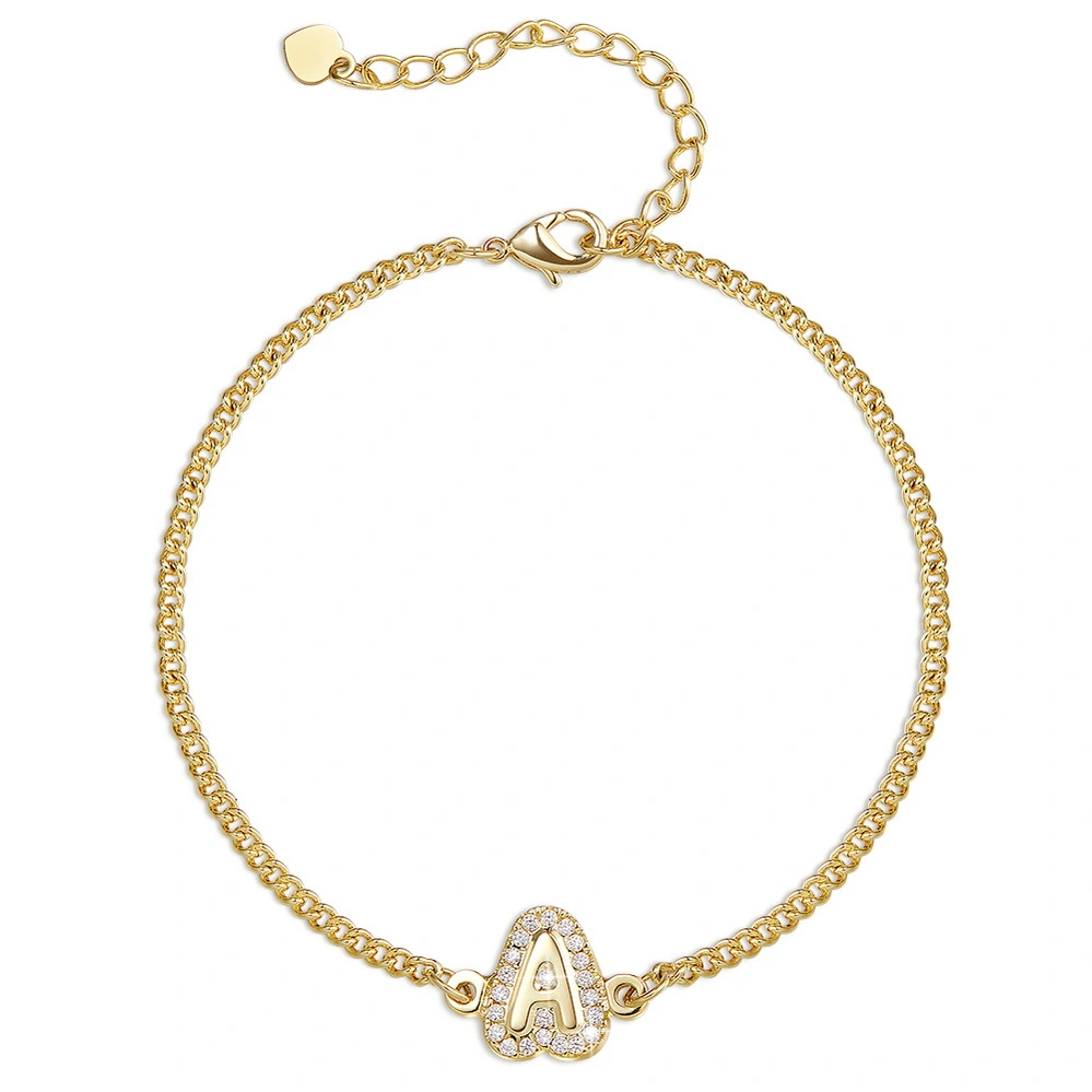Customed Initial Bubble Bracelet With Diamonds