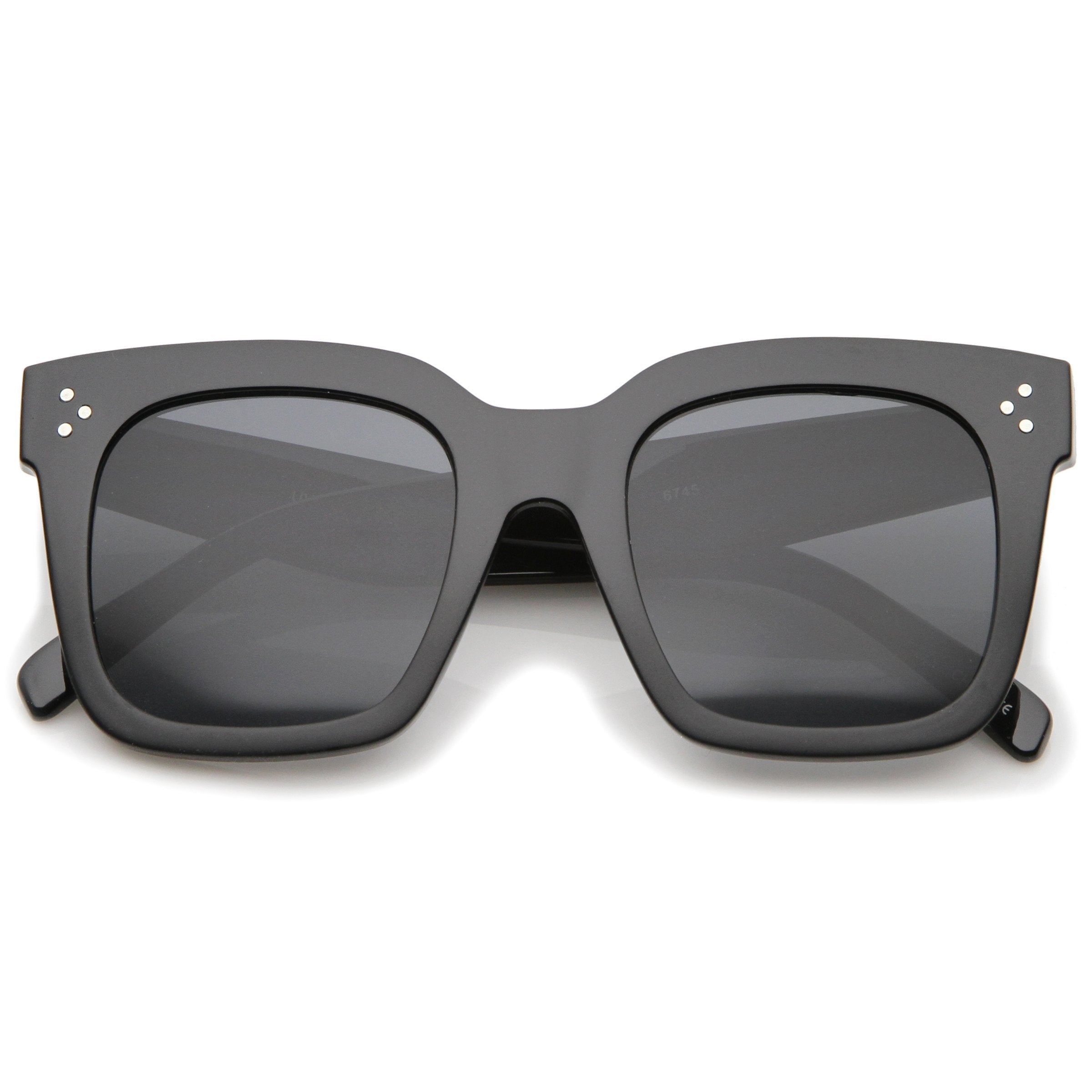 Oversize Horned Rim Sunglasses - Image 4