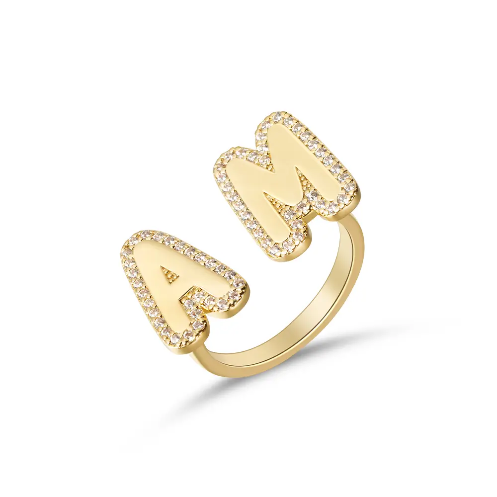 Custom Dainty Initial Letter Ring