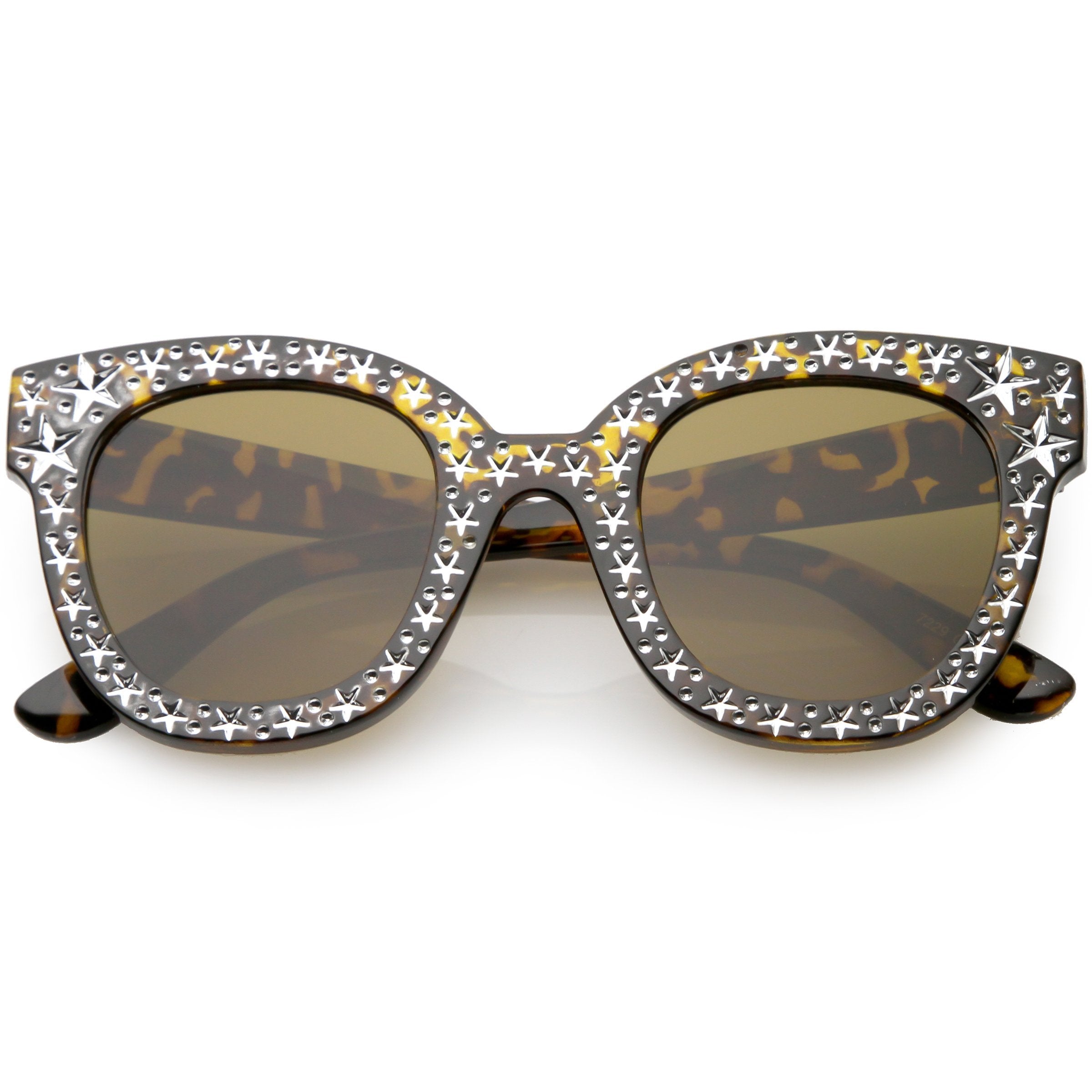 Star Embellished Horned Rim Sunglasses - Image 6