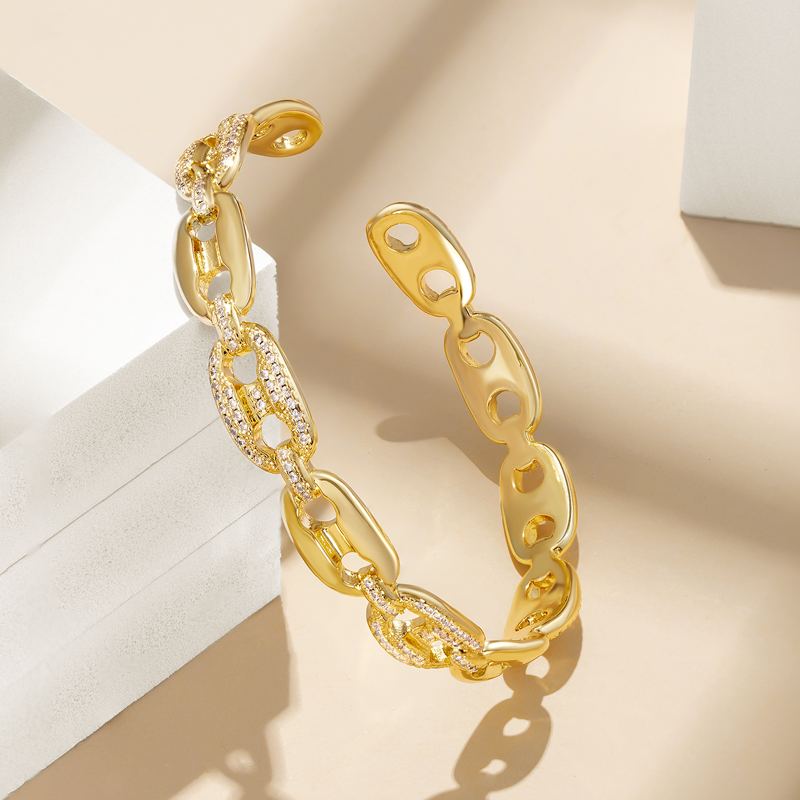 Gold Bracelet 14k Gold Plated Dainty Cuff Bracelets - Image 5