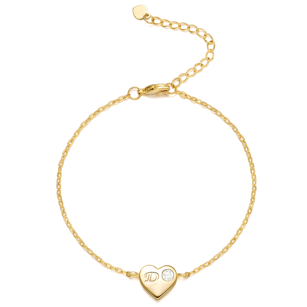 Personalized Initial Heart Bracelet - Image 3
