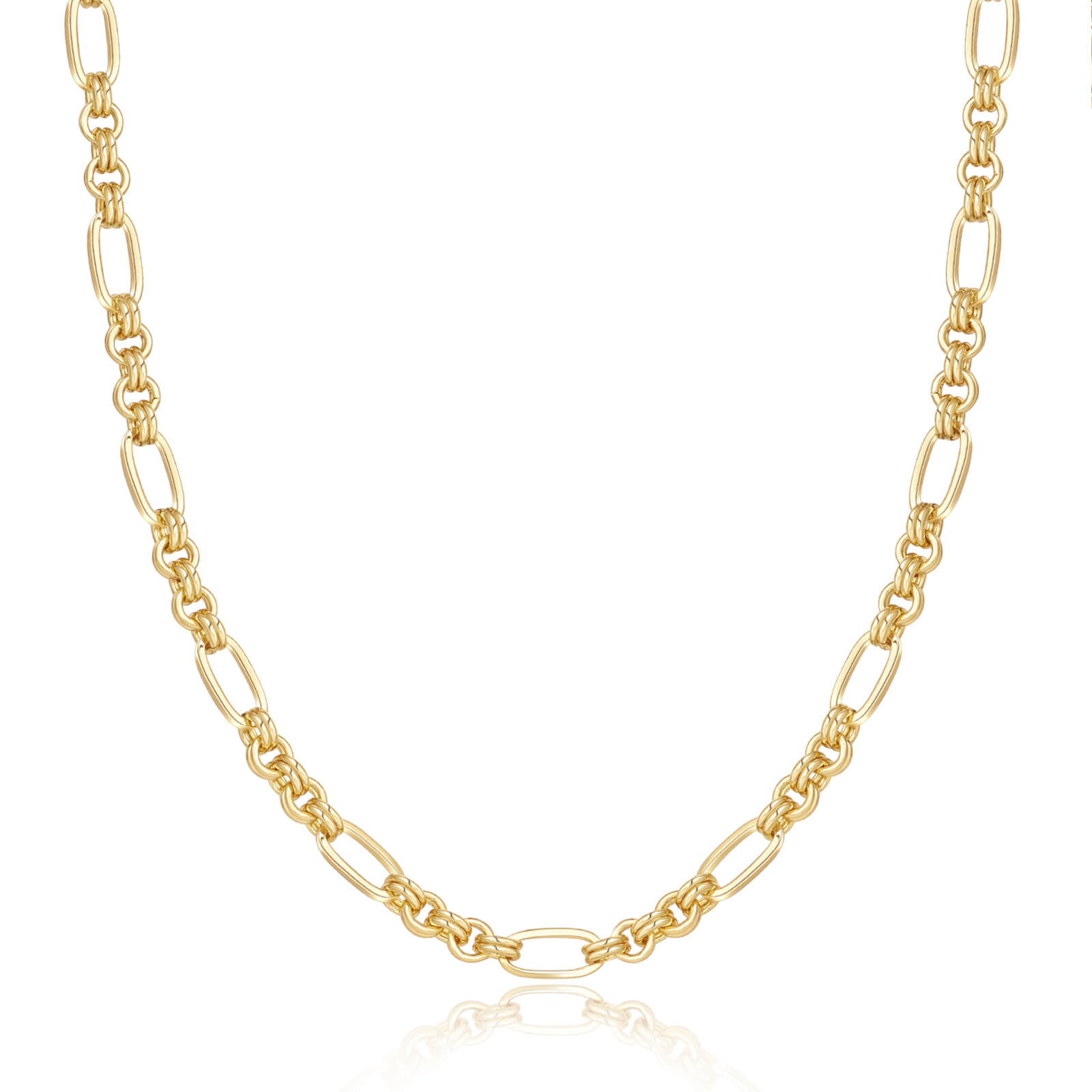 Flat Figaro Chain Necklace