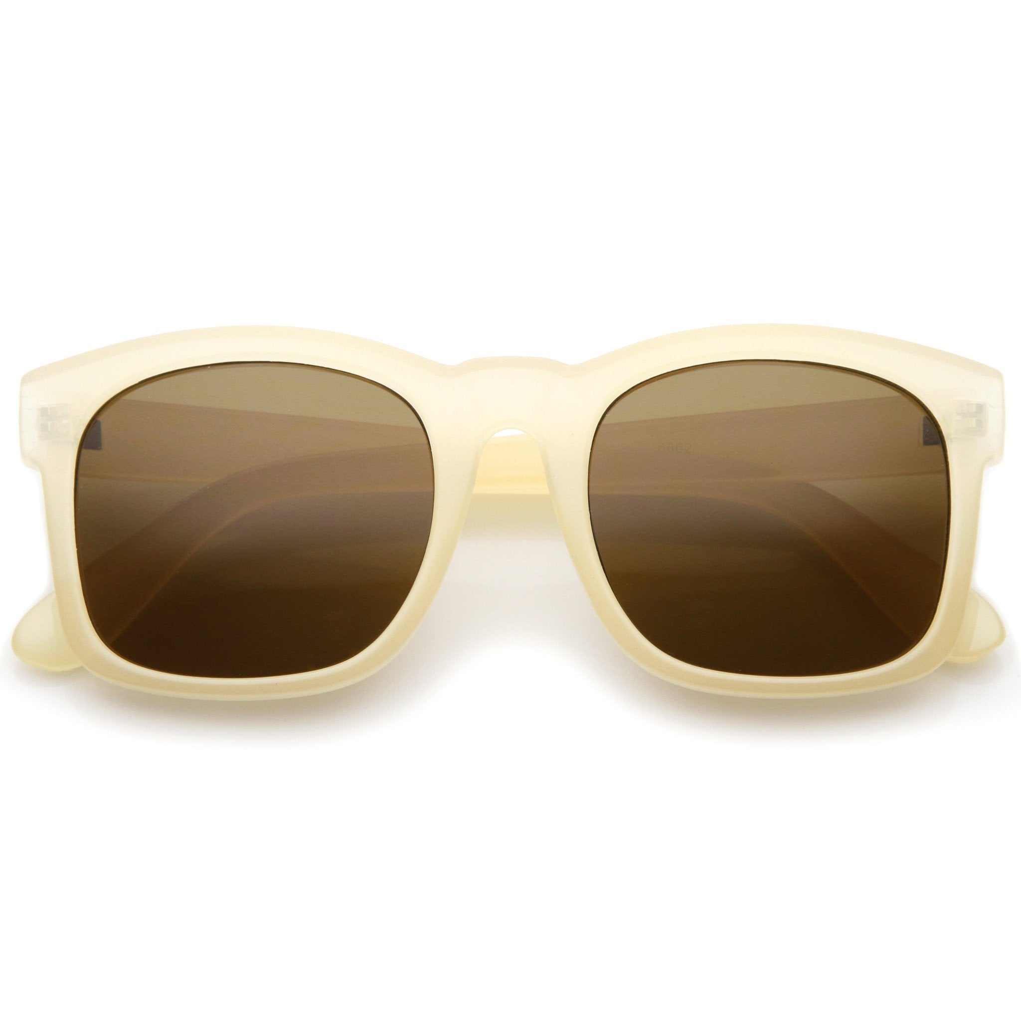 Retro Bold Horned Rim Shallow Frame Sunglasses - Image 7
