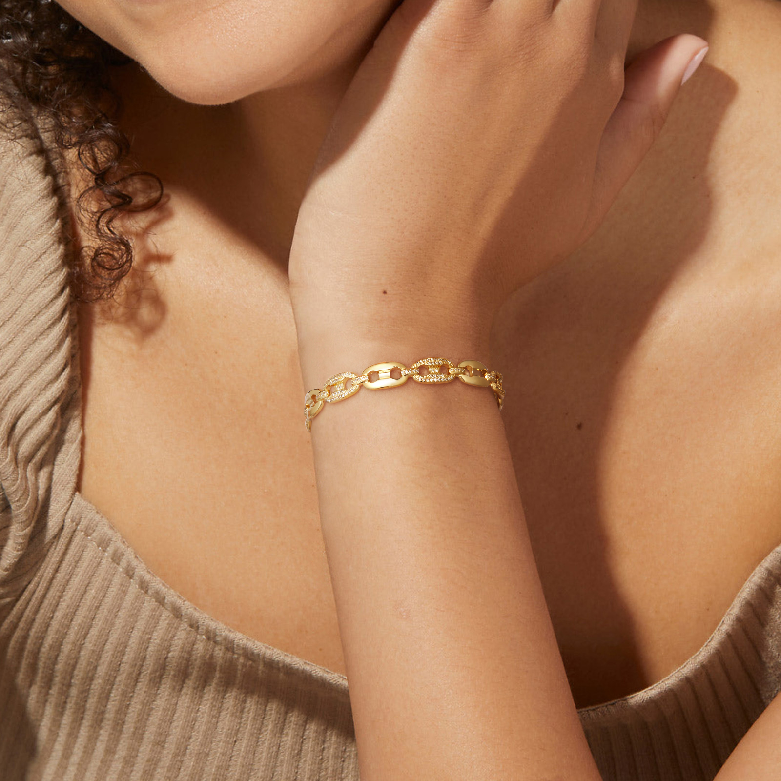 Gold Bracelet 14k Gold Plated Dainty Cuff Bracelets - Image 4