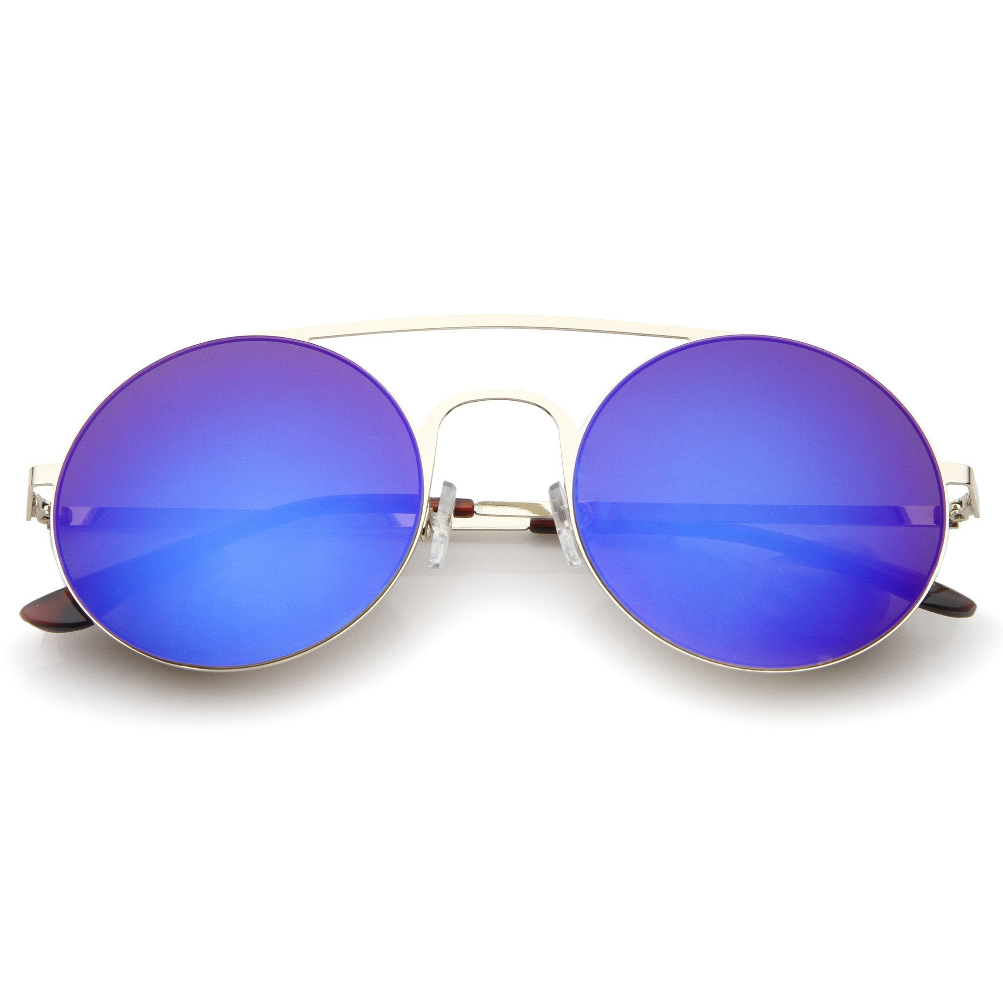 Modern Slim Round Mirrored Sunglasses - Image 6