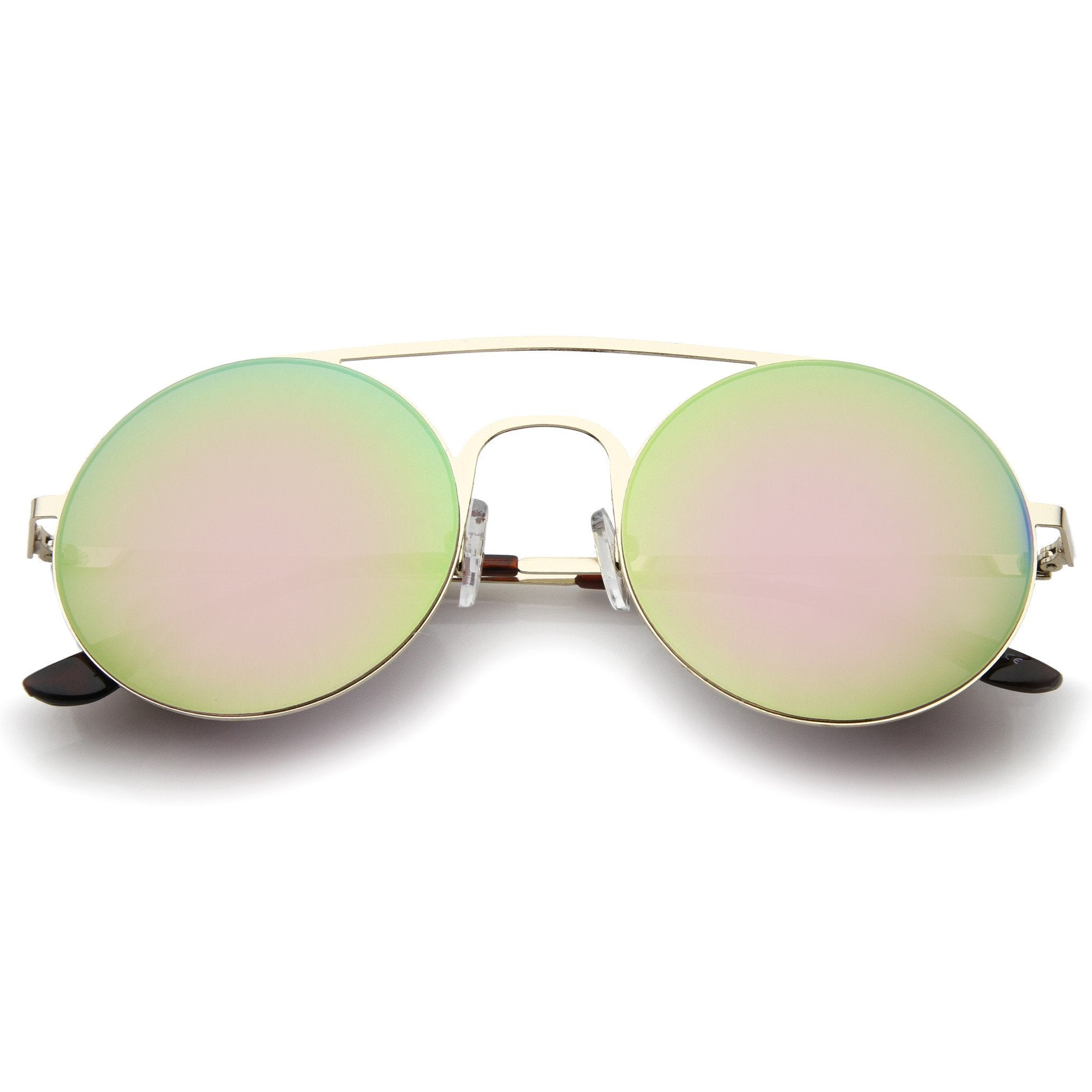 Modern Slim Round Mirrored Sunglasses - Image 4