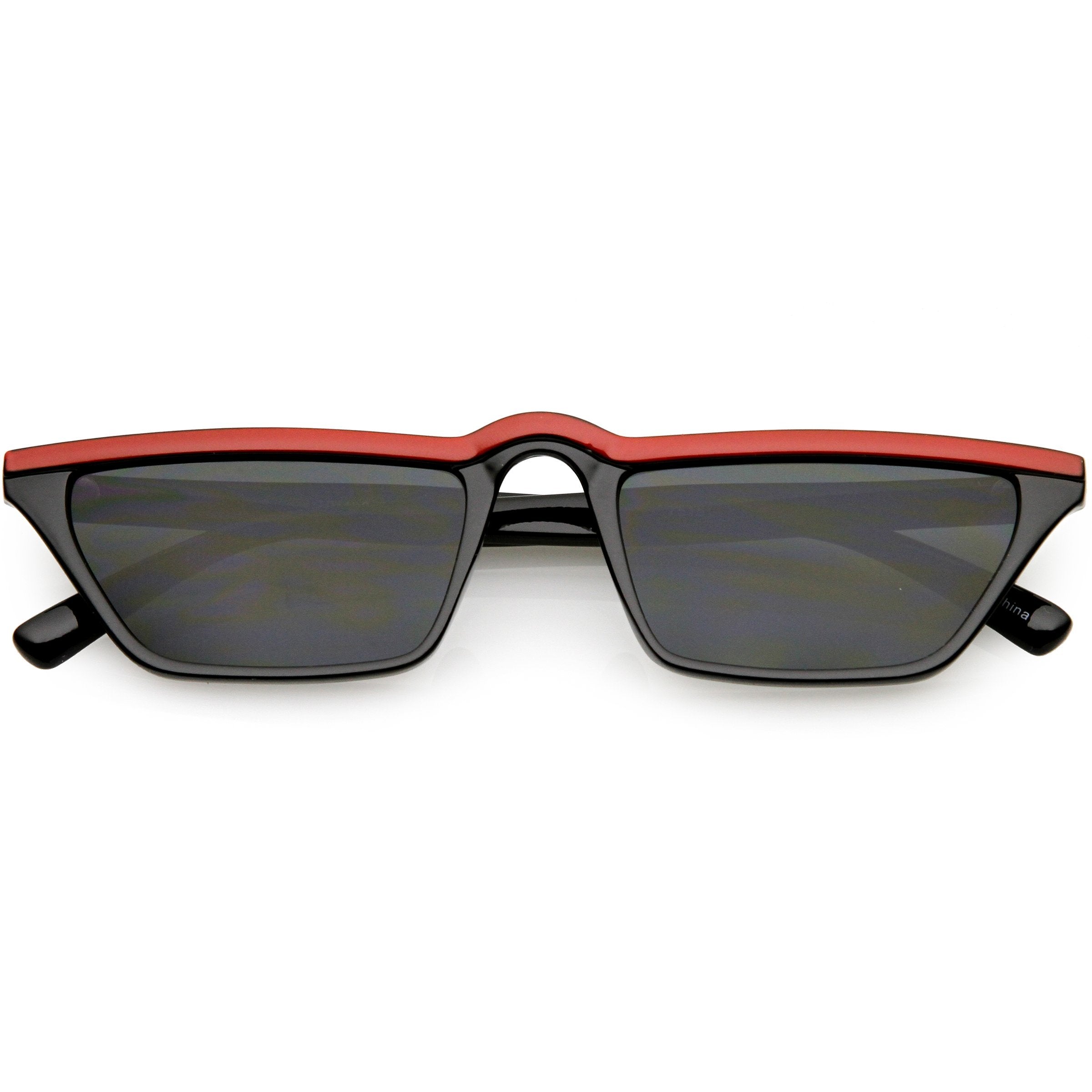 Low Temple Color Top Cat Eye Sunglasses - Image 4