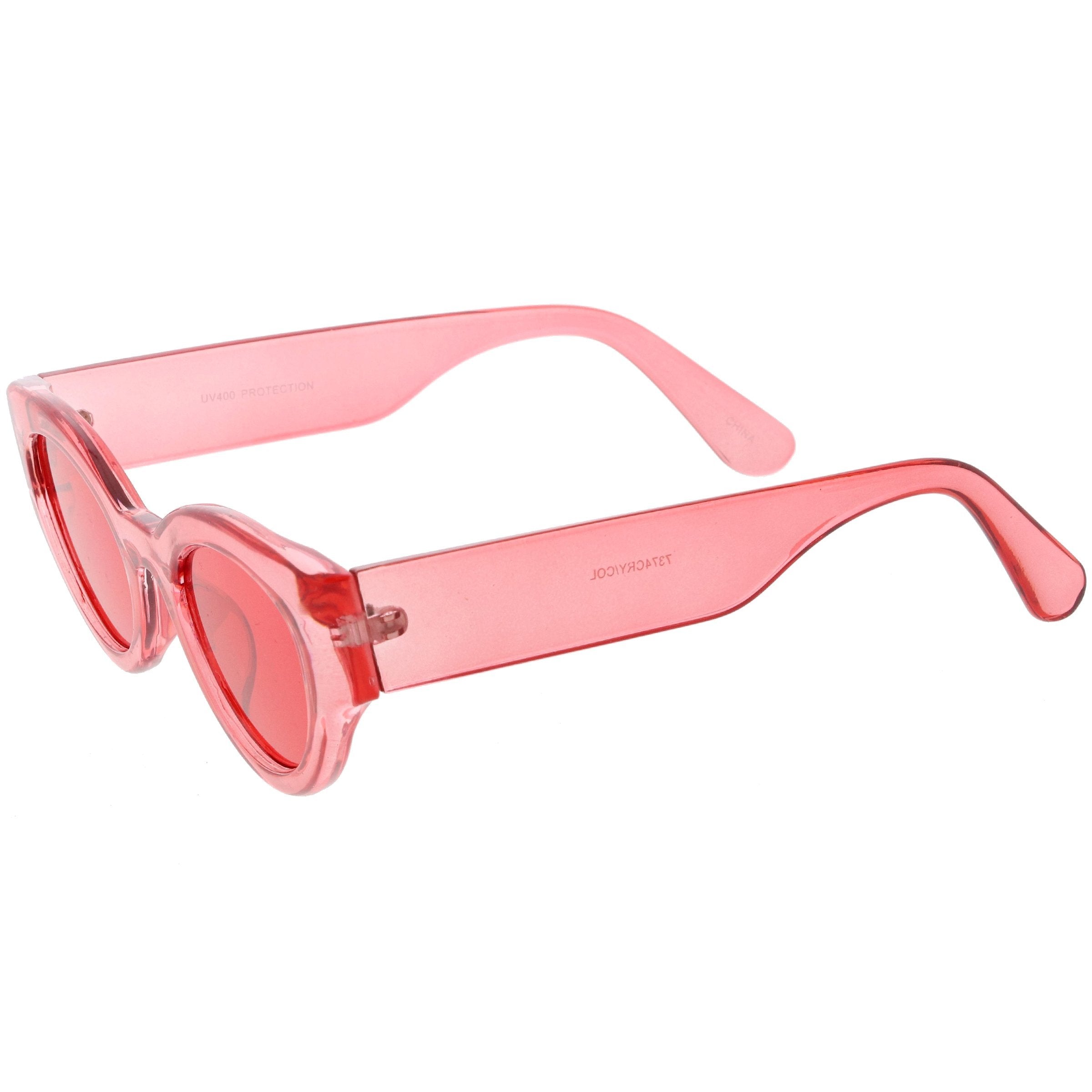 Retro Bold Translucent Color Tone Sunglasses - Image 2