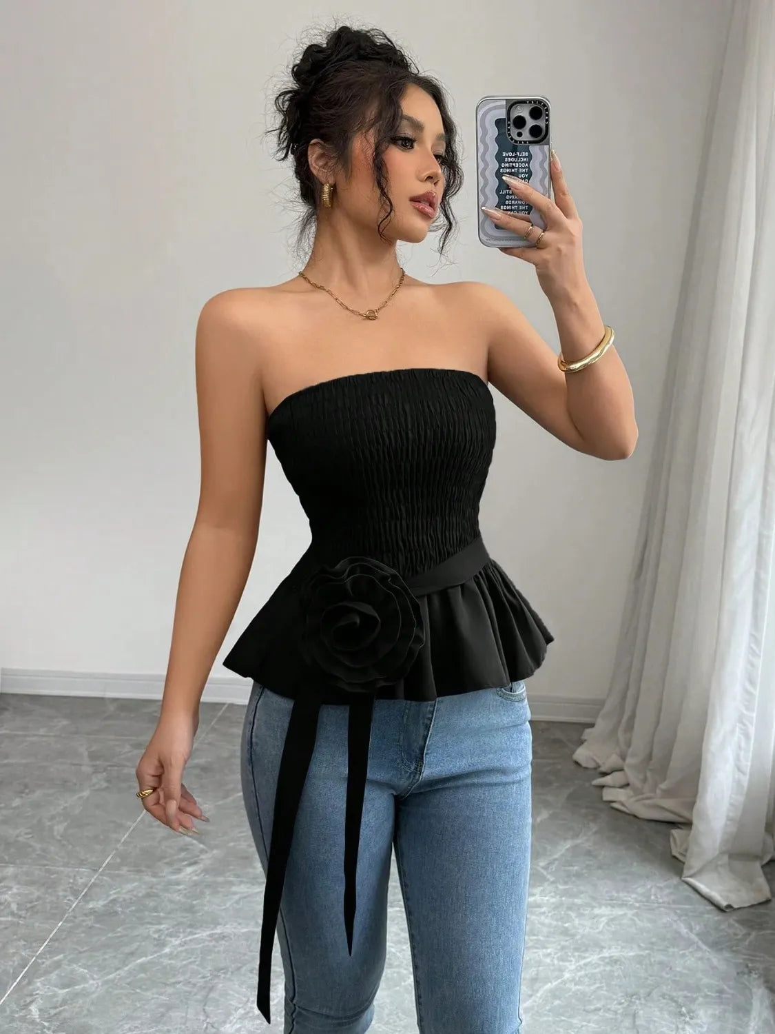 Flower Smocked Tube Top - Image 19