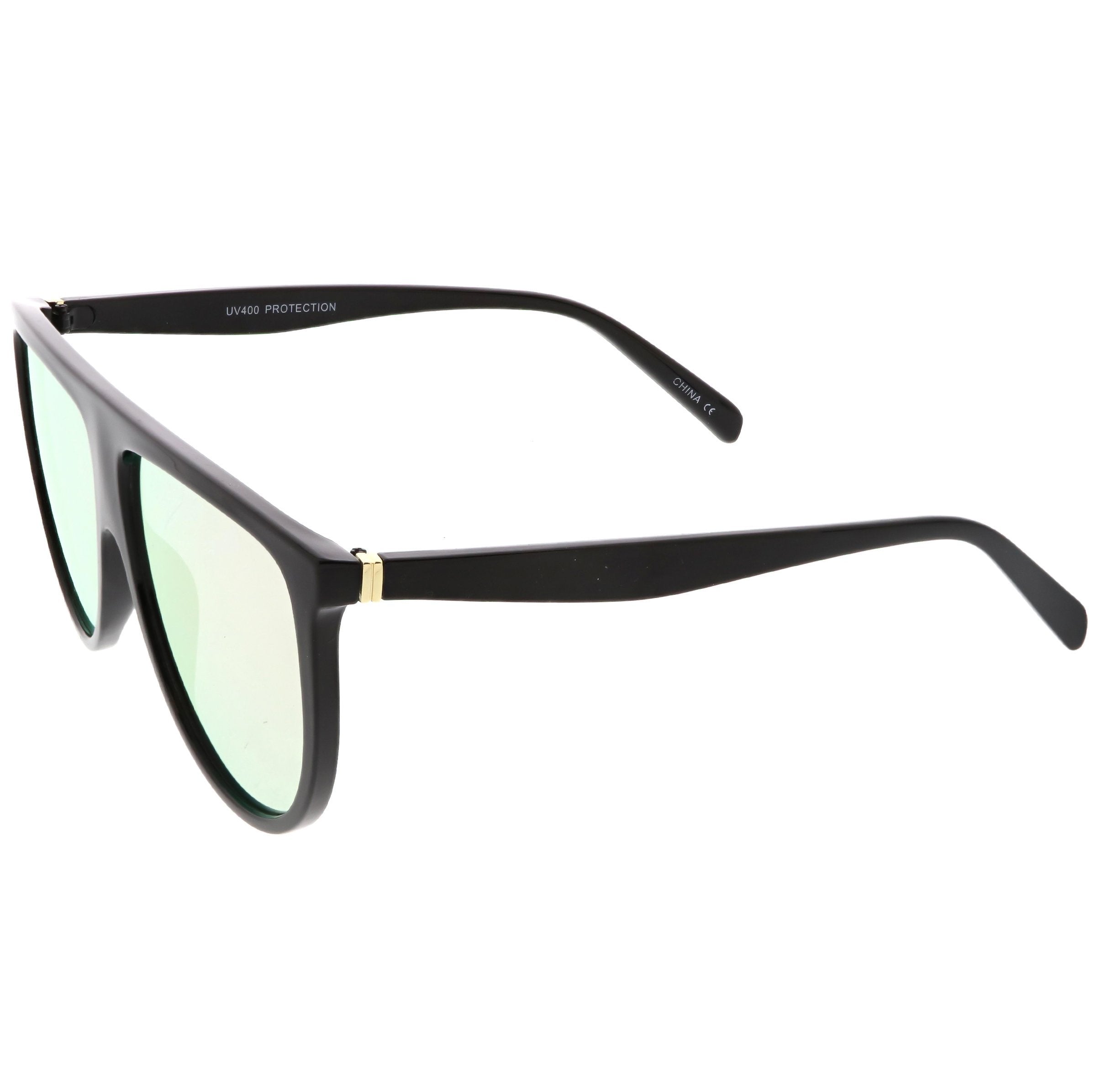 Flat Top Mirrored Flat Lens Sunglasses - Image 2