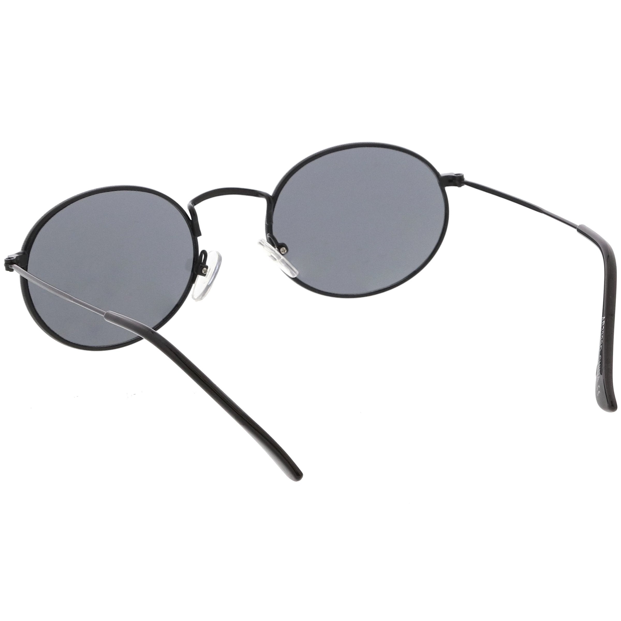 Small 1990's Round Oval Metal Sunglasses - Image 3