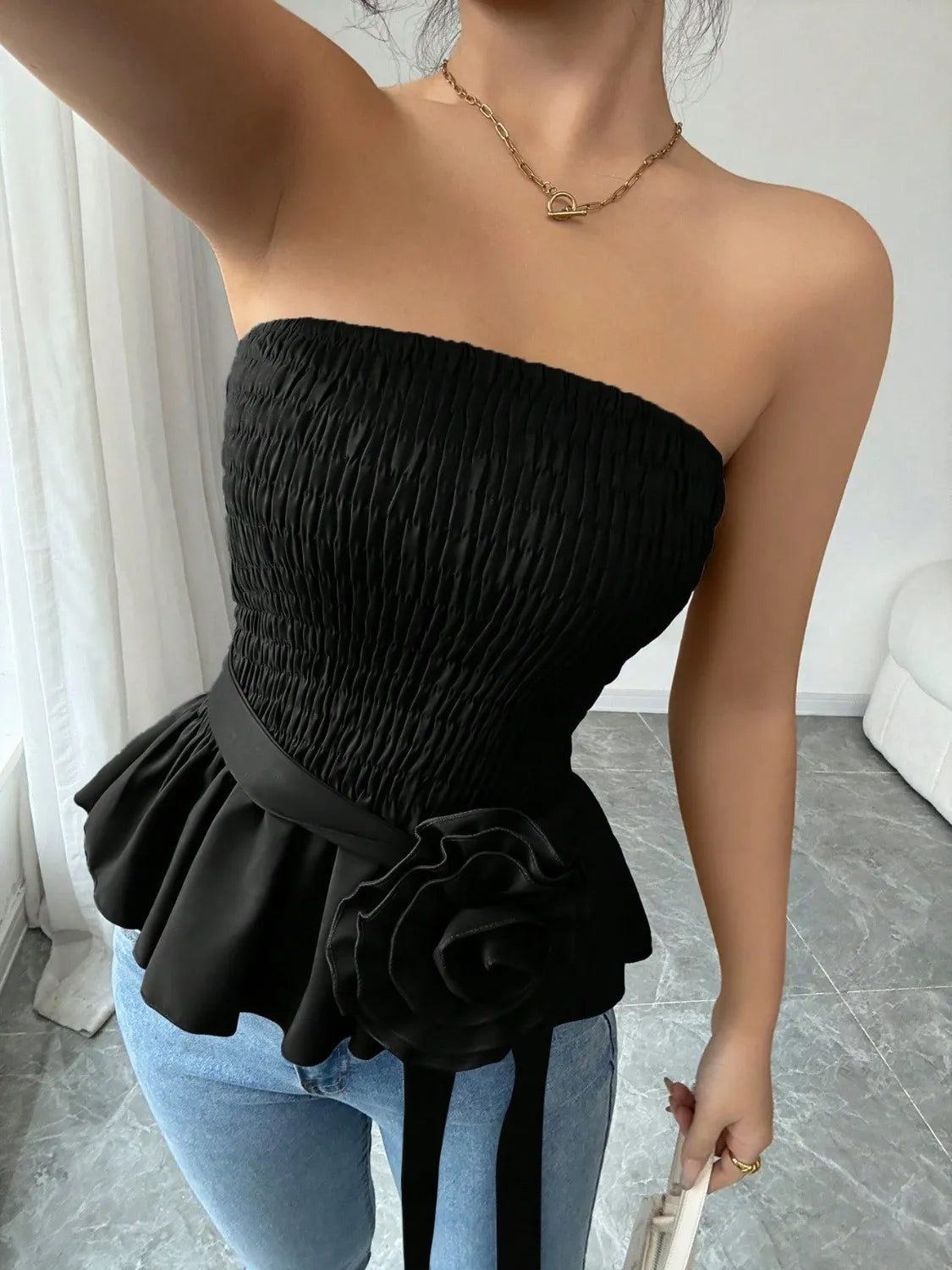 Flower Smocked Tube Top - Image 20